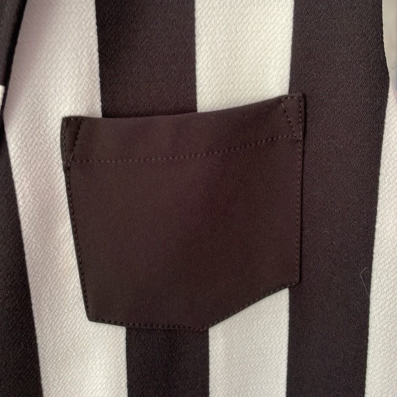 One Teaspoon Black and White Referee Striped Vest - Picture 4 of 10